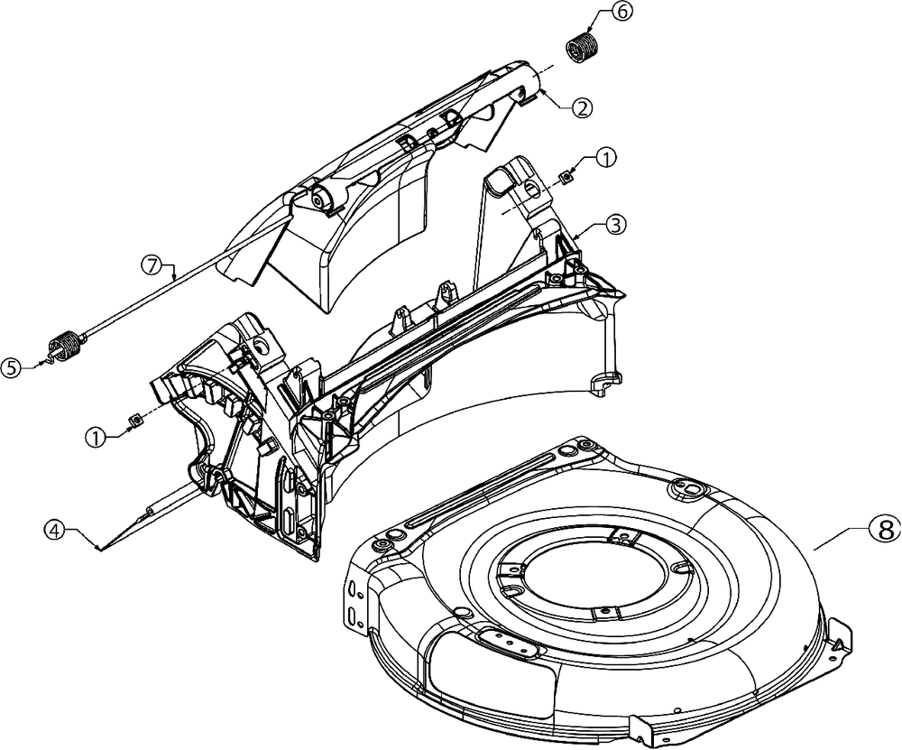 Deck Assembly Diagram and Parts List for 11A-A13M345 2021 Yard Machines Lawn Mower